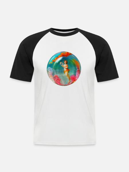 venus in der seifenblase - Männer Baseball-T-Shirt - Weiß/Schwarz