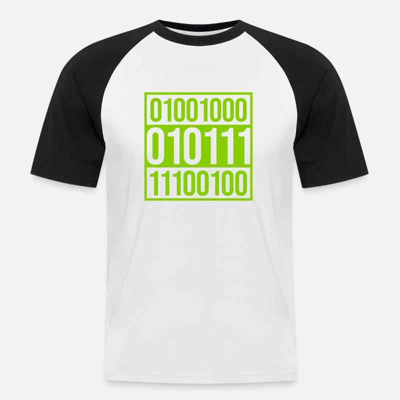 Binär Code Programm Sprache - Männer Baseball-T-Shirt - Weiß/Schwarz