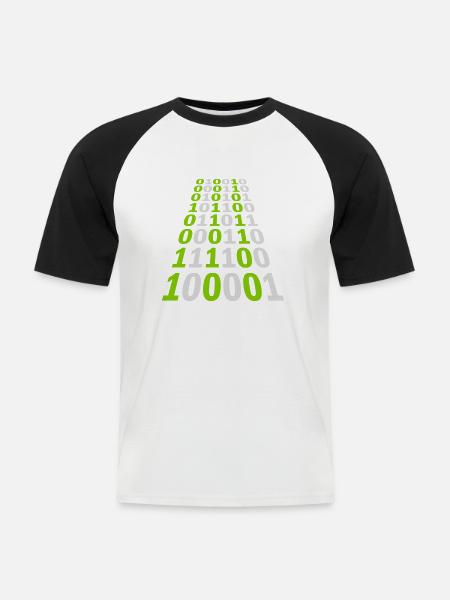 Binär Code Programm Sprache - Männer Baseball-T-Shirt - Weiß/Schwarz