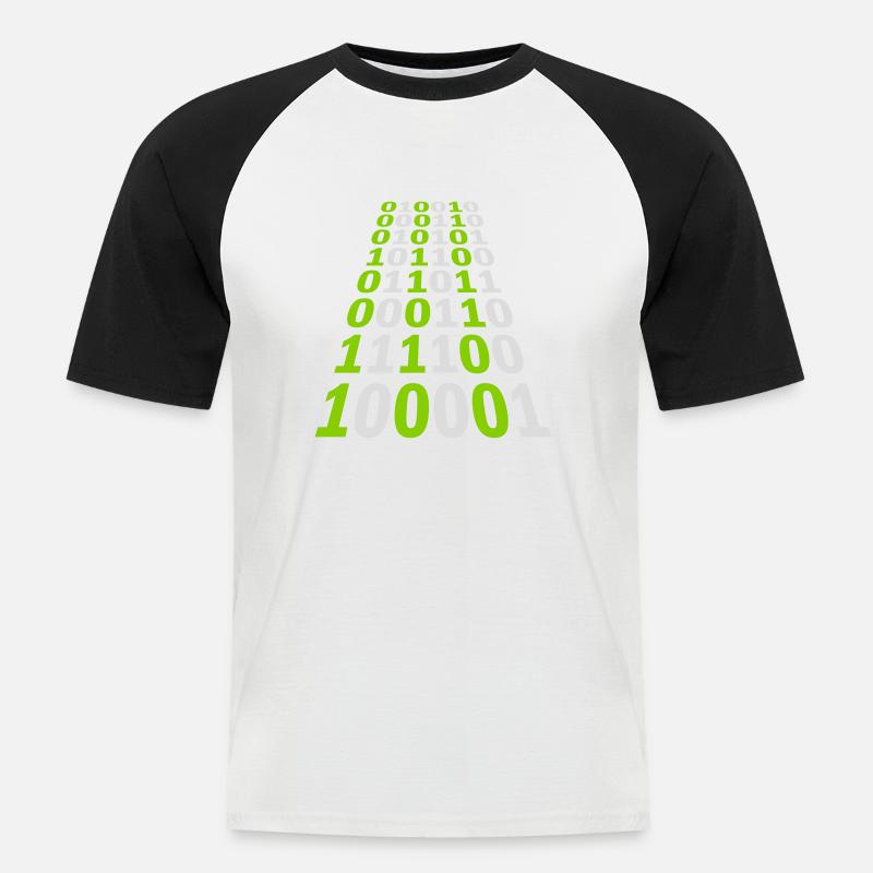 Binary Code Program Language - Men's Baseball T-Shirt - white/black