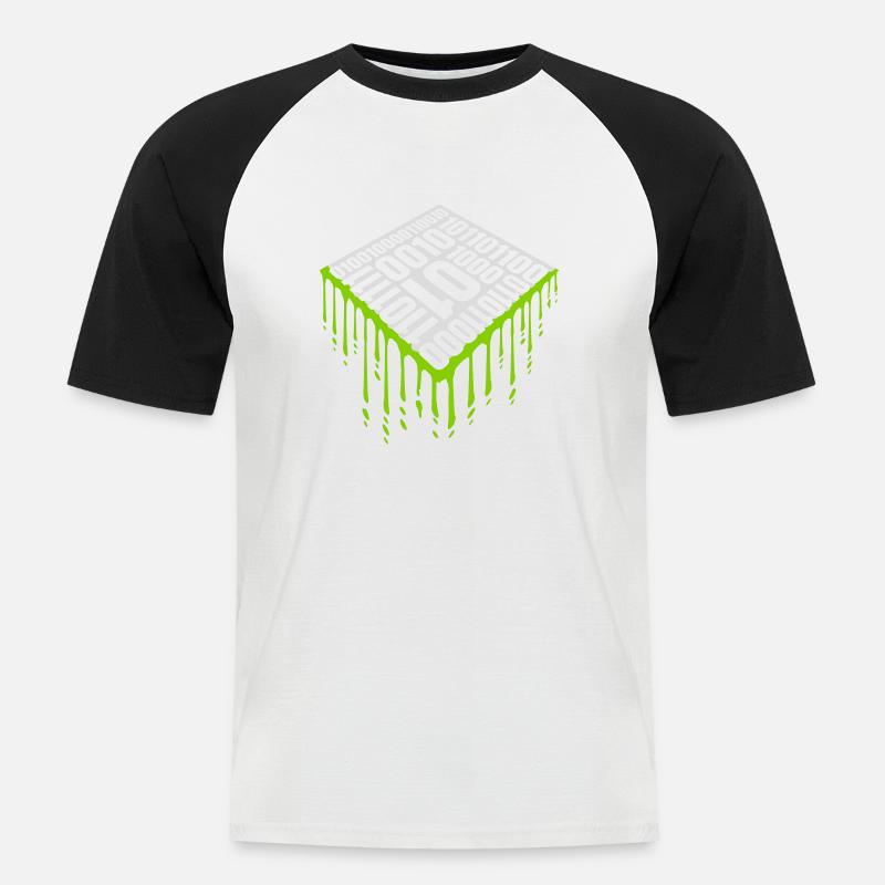 Binary Code Program Language - Men's Baseball T-Shirt - white/black