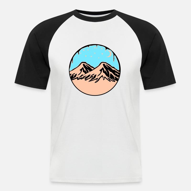 Sternenhimmel Berge - Männer Baseball-T-Shirt - Weiß/Schwarz