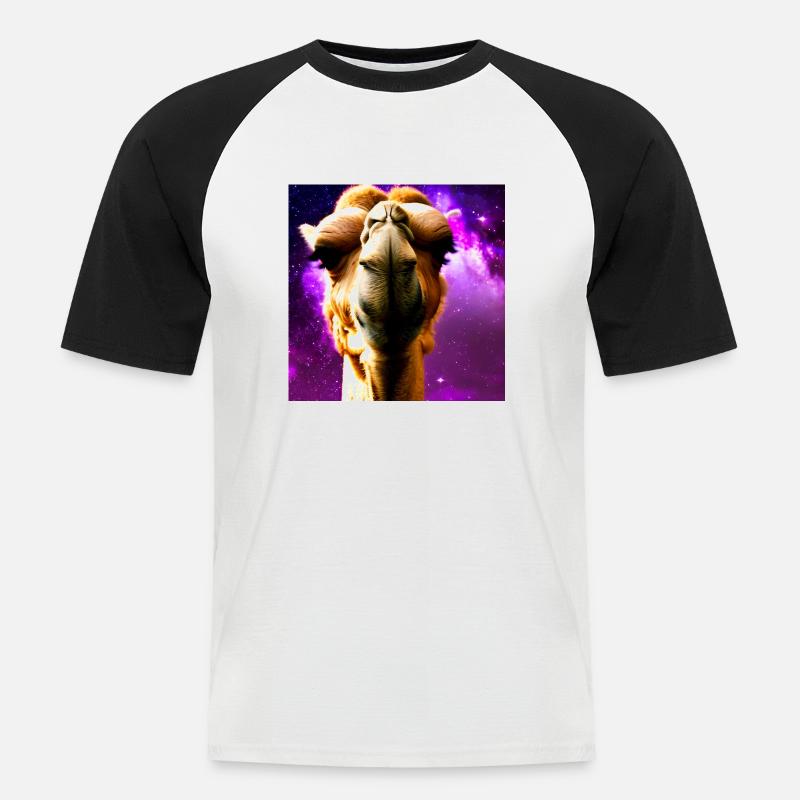 Dromedar Kopf - Kamel - Männer Baseball-T-Shirt - Weiß/Schwarz
