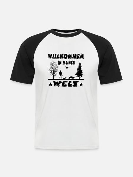 Jäger - Männer Baseball-T-Shirt - Weiß/Schwarz