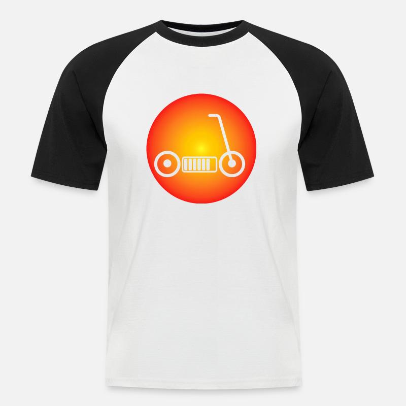 E-Scooter E-Roller Scooter - Männer Baseball-T-Shirt - Weiß/Schwarz