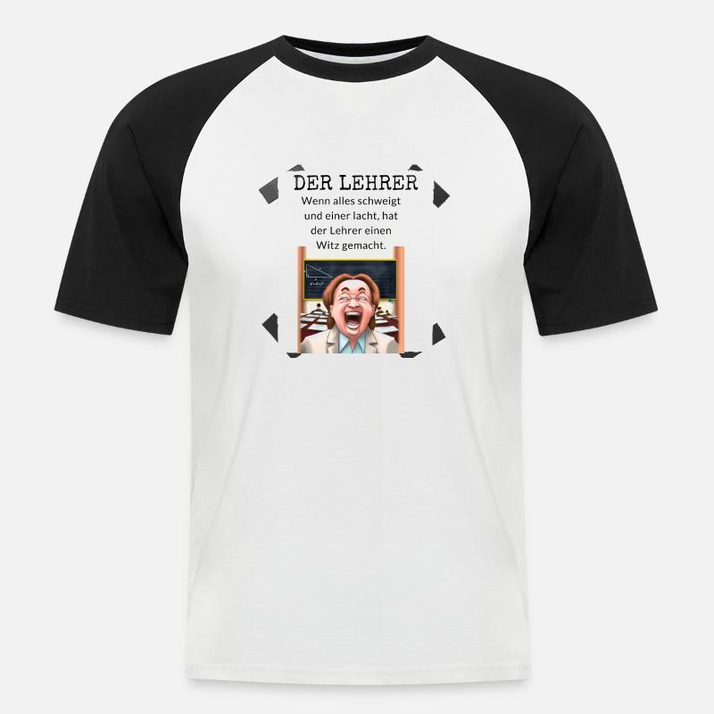Leher witz - Männer Baseball-T-Shirt - Weiß/Schwarz