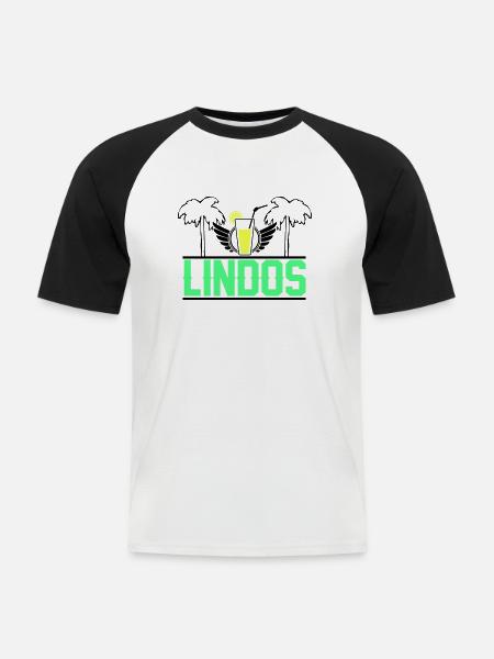 Lindos - T-shirt baseball manches courtes Homme - blanc/noir