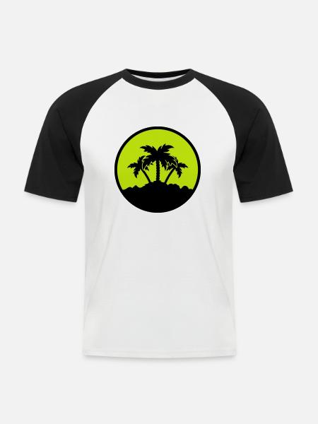 Palm Design - Men's Baseball T-Shirt - white/black