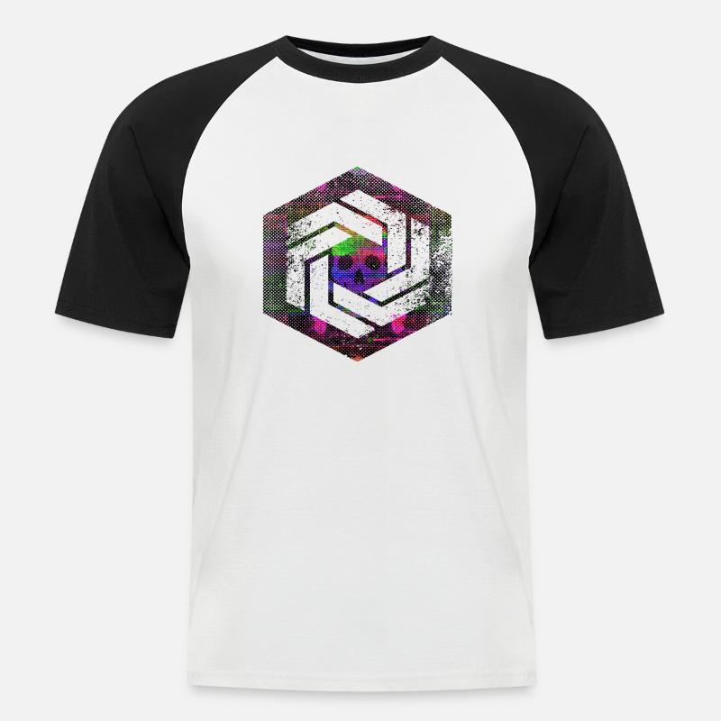 Hexagon-Programmierung Programmierer Codierung geometrisch - Männer Baseball-T-Shirt - Weiß/Schwarz