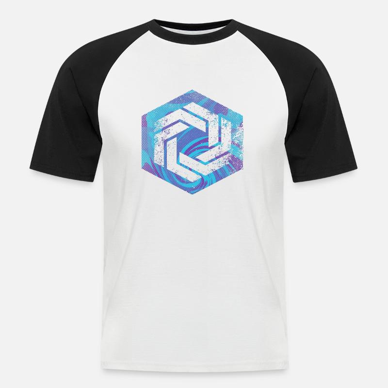 Hexagon-Programmierung Programmierer Codierung geometrisch - Männer Baseball-T-Shirt - Weiß/Schwarz