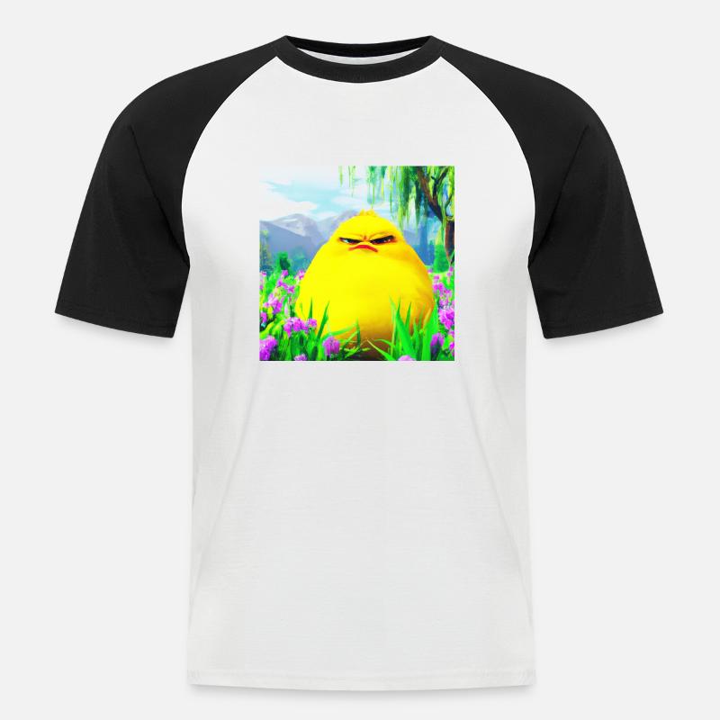 grumpie chick das Originale - Männer Baseball-T-Shirt - Weiß/Schwarz