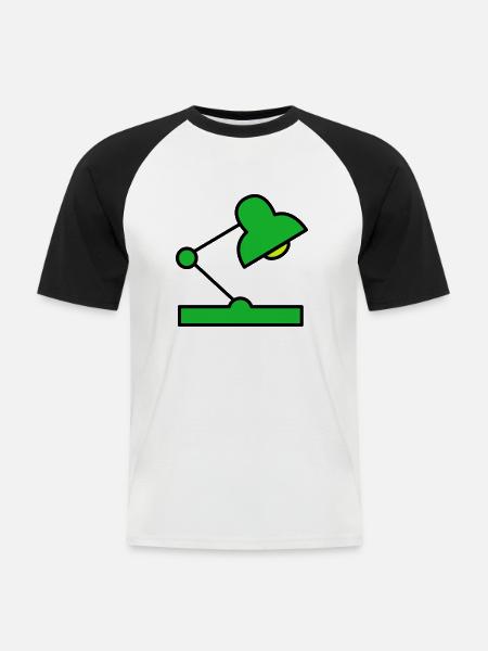 Desk lamp - Men's Baseball T-Shirt - white/black