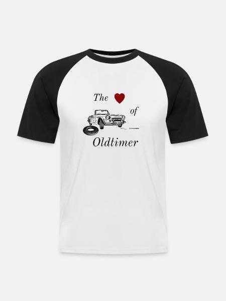 The Love of Oltimer - Männer Baseball-T-Shirt - Weiß/Schwarz