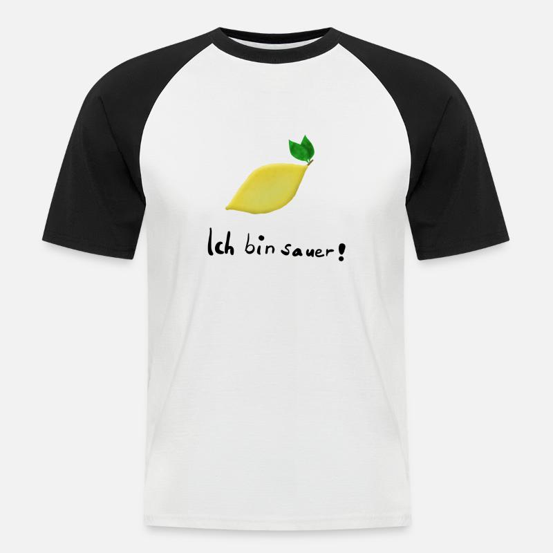 Ich bin sauer - Männer Baseball-T-Shirt - Weiß/Schwarz