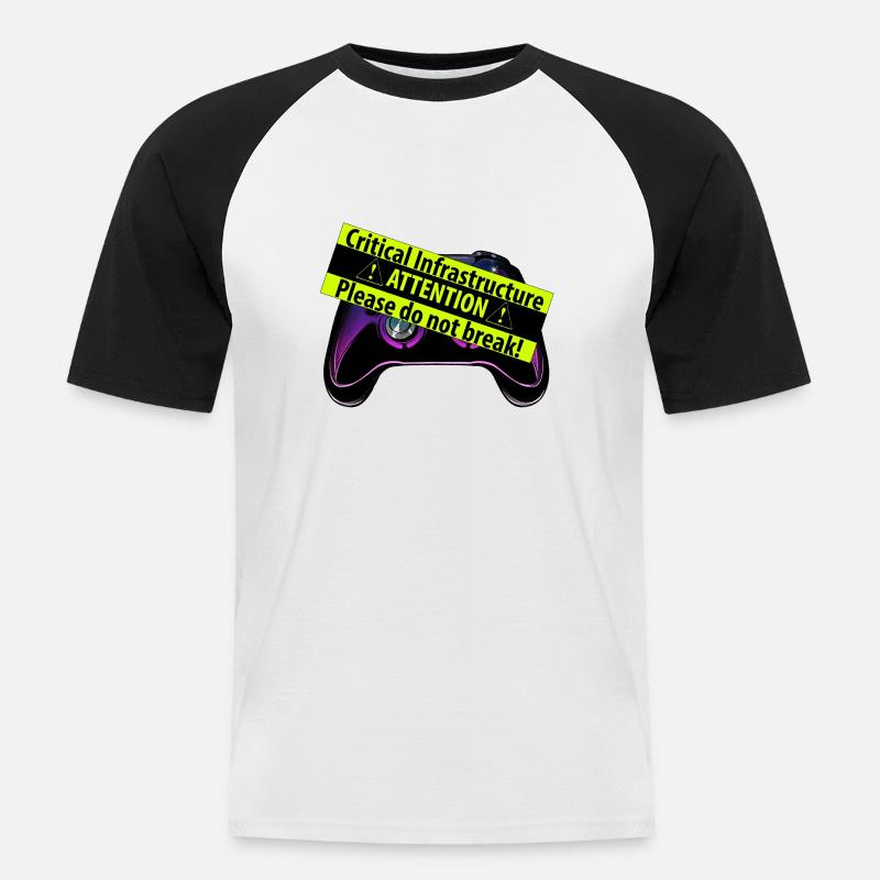 Controller critico - Maglia da baseball a manica corta da uomo - bianco/nero