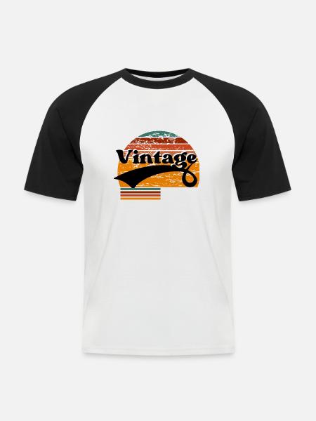 Jahrgang 2004 - Männer Baseball-T-Shirt - Weiß/Schwarz