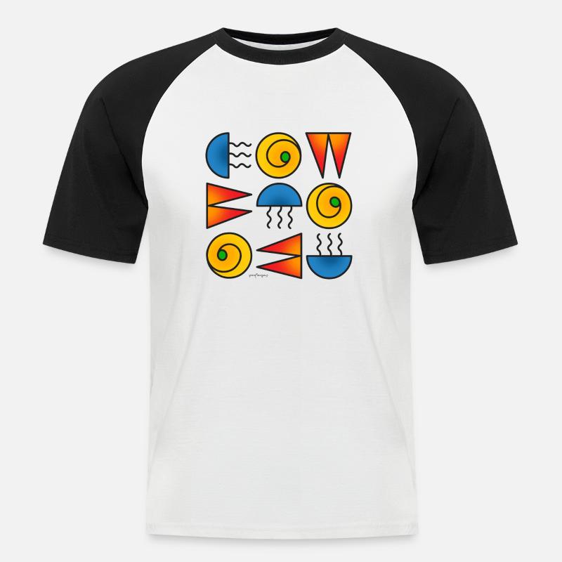 Schnittmuster Moda 100623 3 - Männer Baseball-T-Shirt - Weiß/Schwarz
