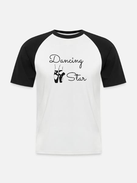 Dancing Dance Music - Männer Baseball-T-Shirt - Weiß/Schwarz