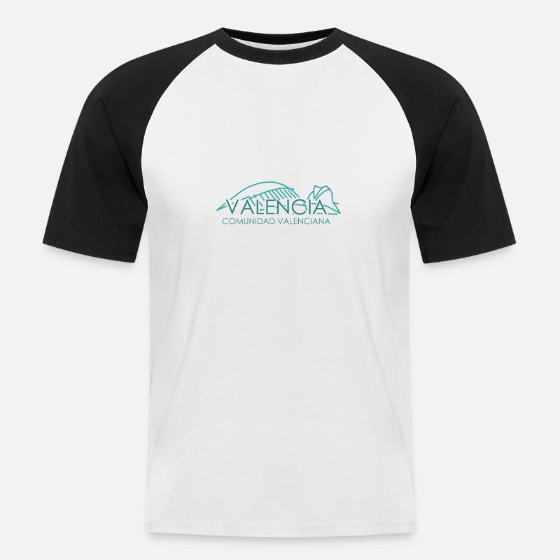 Valenz - Männer Baseball-T-Shirt - Weiß/Schwarz