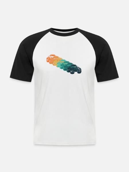 Geländewagen - Monster Truck - Männer Baseball-T-Shirt - Weiß/Schwarz