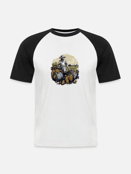 Die altmodische Ernte - Männer Baseball-T-Shirt - Weiß/Schwarz
