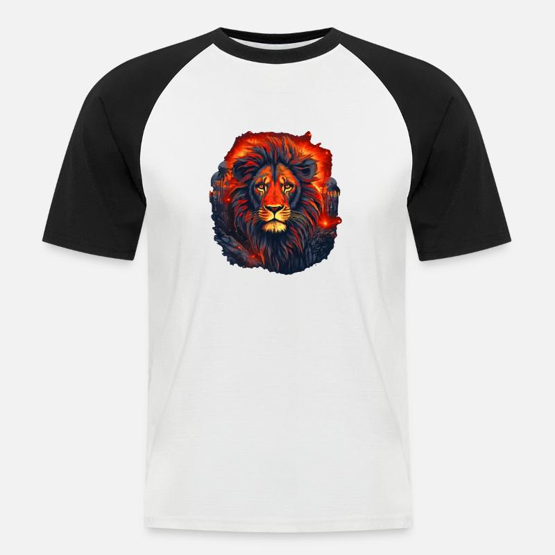 Der Löwe in dir - Männer Baseball-T-Shirt - Weiß/Schwarz
