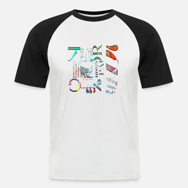 Zeitungsausschnitte Scrapbook Zeitschriften Alphabet Code - Männer Baseball-T-Shirt - Weiß/Schwarz