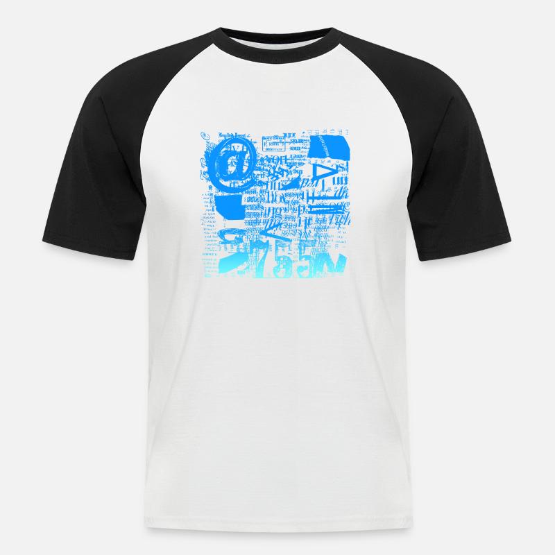 Zeitungsausschnitte Scrapbook Zeitschriften Alphabet Code - Männer Baseball-T-Shirt - Weiß/Schwarz