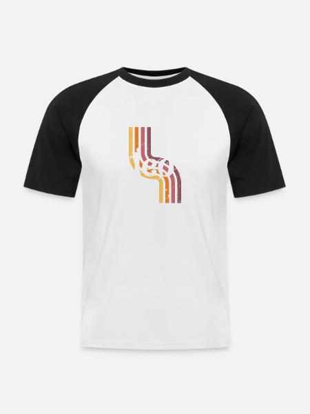 Löwe-Retro-Horoskop - Männer Baseball-T-Shirt - Weiß/Schwarz