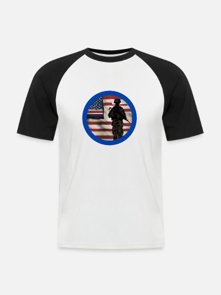Veteran, Veteran, Waffenstillstand, Militär. - Männer Baseball-T-Shirt - Weiß/Schwarz