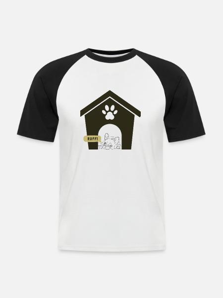 Ruff Day Hundedesign - Männer Baseball-T-Shirt - Weiß/Schwarz