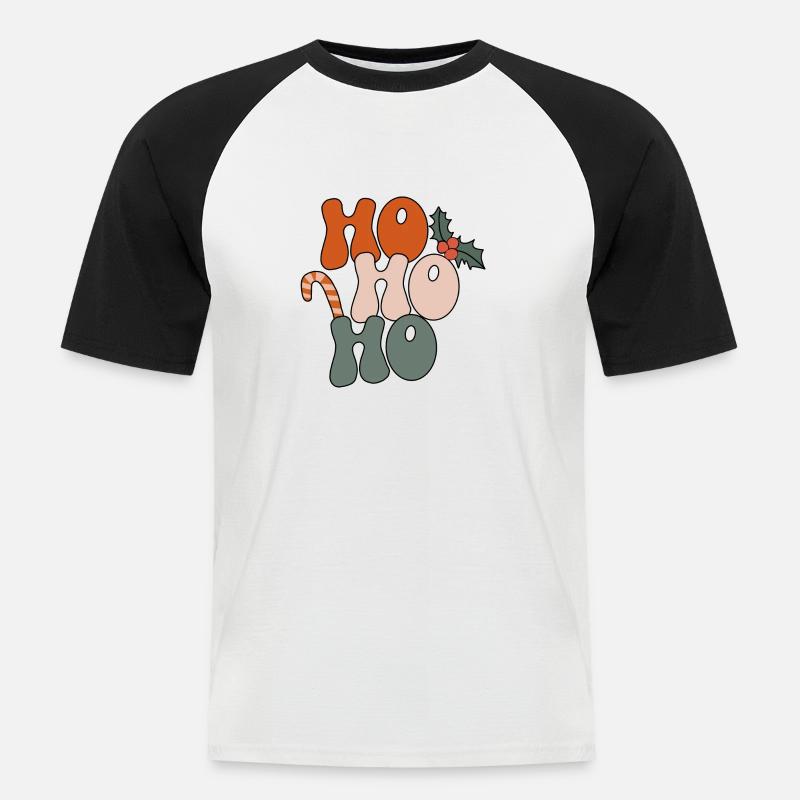 Hoho - Männer Baseball-T-Shirt - Weiß/Schwarz