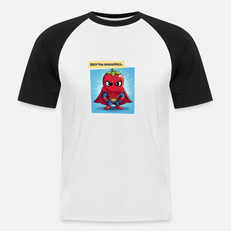 Held vom Erbeerfeld - Männer Baseball-T-Shirt - Weiß/Schwarz
