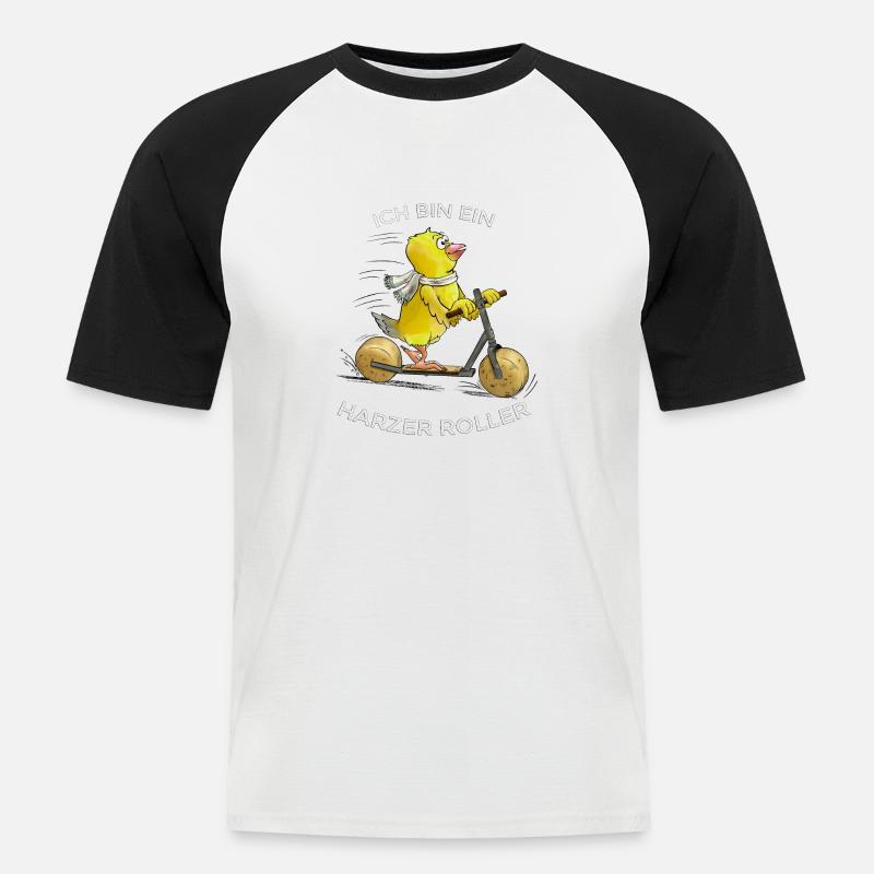Ich bin ein Harzer Roller - Männer Baseball-T-Shirt - Weiß/Schwarz