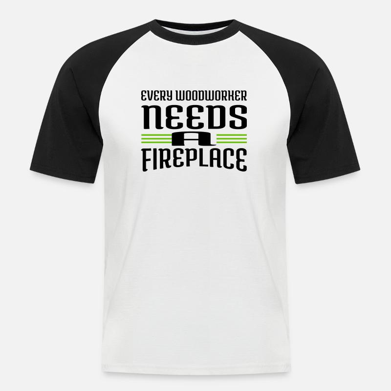 jackhammer apprentice birthday present - Männer Baseball-T-Shirt - Weiß/Schwarz