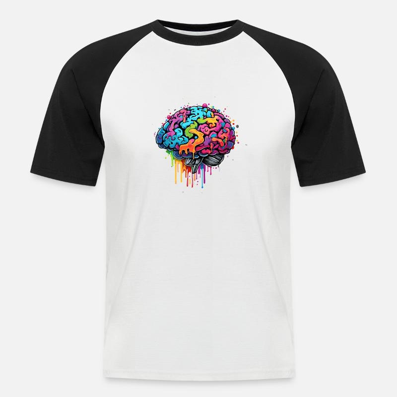 Brain / Knowledge / Intelligence / Smart / Thinking - Men's Baseball T-Shirt - white/black