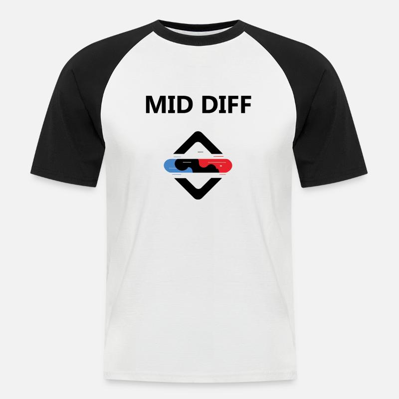 league legend Mid Diff - Männer Baseball-T-Shirt - Weiß/Schwarz