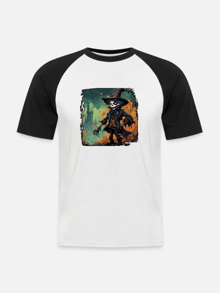 Vogelscheuche / Erntehelfer / Maisfeld / Feld - Männer Baseball-T-Shirt - Weiß/Schwarz