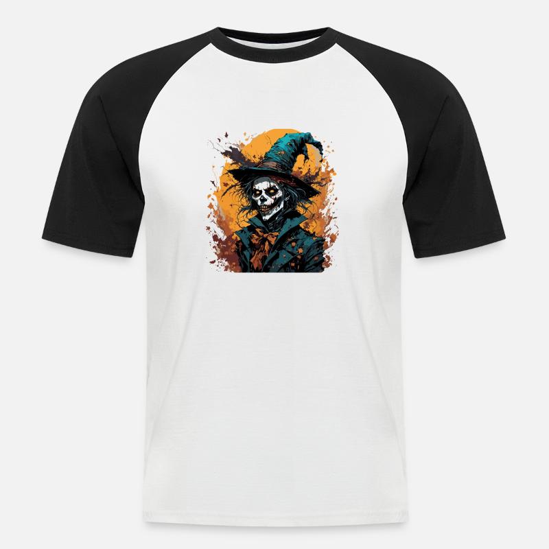 Vogelscheuche / Erntehelfer / Maisfeld / Feld - Männer Baseball-T-Shirt - Weiß/Schwarz
