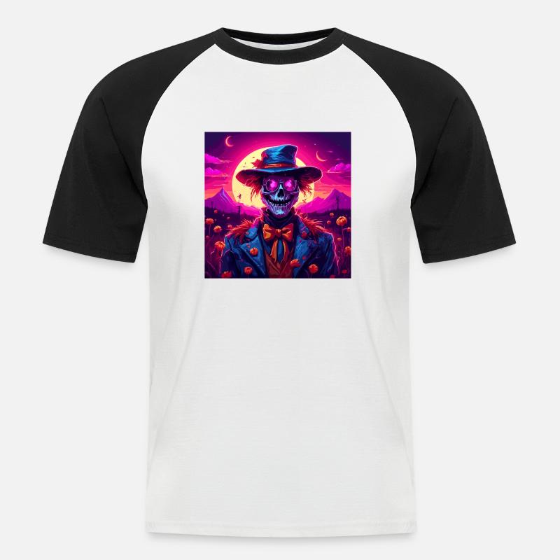 Vogelscheuche / Erntehelfer / Maisfeld / Feld - Männer Baseball-T-Shirt - Weiß/Schwarz