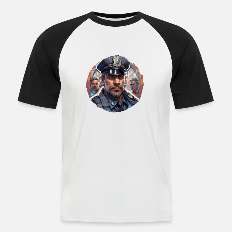 Polizei / Einsatz / Beruf / Job / Einsatzkräfte - Männer Baseball-T-Shirt - Weiß/Schwarz