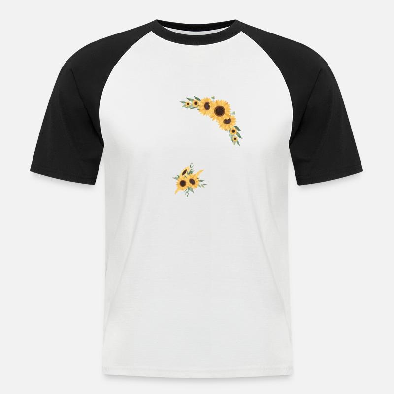 Die Sonnenblume Blumenbraut - Braut Geschenkidee - Männer Baseball-T-Shirt - Weiß/Schwarz