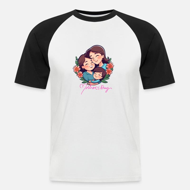 Muttertag - Männer Baseball-T-Shirt - Weiß/Schwarz