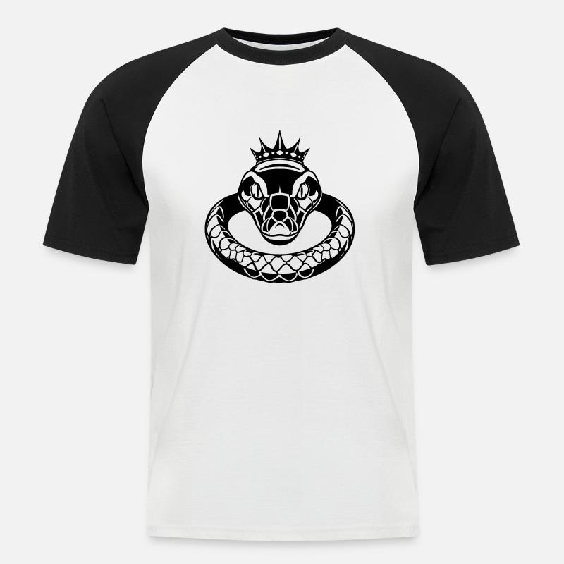 Eleganz der königlichen Python - Männer Baseball-T-Shirt - Weiß/Schwarz