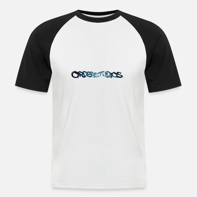 Orderstudios - Männer Baseball-T-Shirt - Weiß/Schwarz