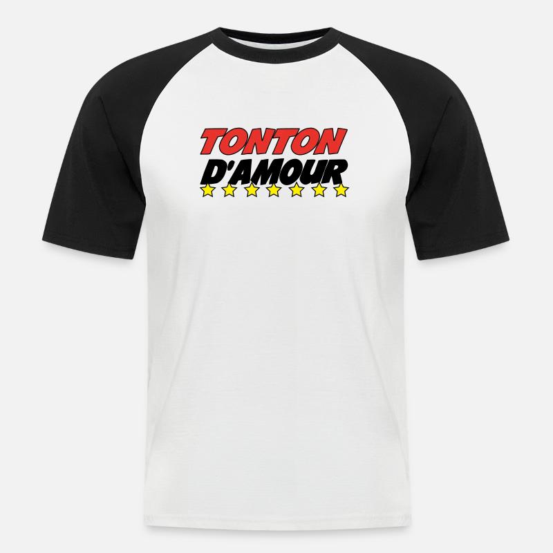 Onkel der Liebe - Männer Baseball-T-Shirt - Weiß/Schwarz