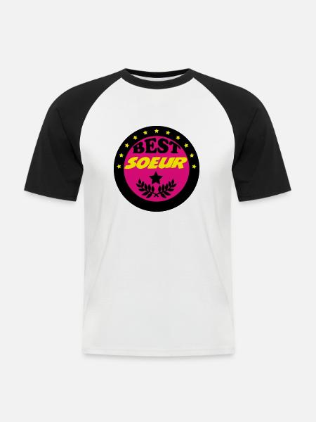 BESTE SCHWESTER - Männer Baseball-T-Shirt - Weiß/Schwarz