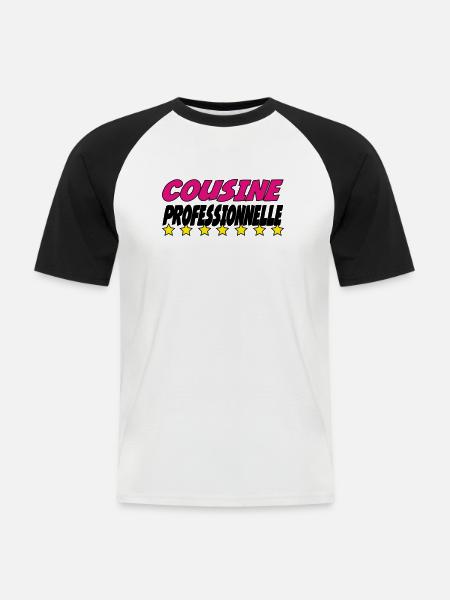 PROFESSIONAL COUSIN - Men's Baseball T-Shirt - white/black