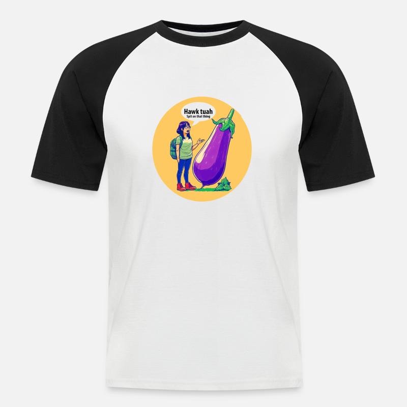 Spricht man mit Gemüse? - Männer Baseball-T-Shirt - Weiß/Schwarz