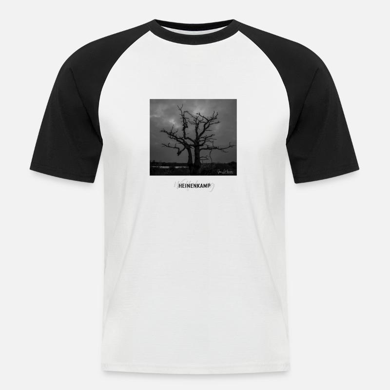 Wolfsburger Baum im Heinenkamp - Männer Baseball-T-Shirt - Weiß/Schwarz